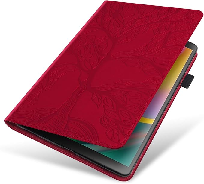 Case for Samsung Galaxy Tab S5e 10.5 2019 SM-T720/T725 Premium PU Leather Stand Flip Wallet Case Multiple Viewing Angles Lightweight Folio Cover with Card Pockets Stylus Loop Elastic Band - Red