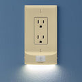 3 Pack - SnapPower MotionLight [For Décor Outlets] - Motion Detecting LED Night Lights Built-In to Wall Plate - Bright/Dim/Off Options - Auto On/Off Sensor - (Décor, Ivory)