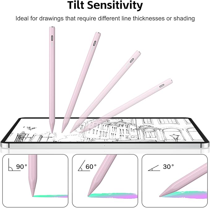Stylus Pen for iPad 2026-2018 with 13mins Fast Charge,Tilt Sensitivity Palm Rejection Pencil for 11th (A16)/10/9/8/7/6 Gen, iPad Pro 11"/12.9"/M4/M5, iPad Air 3/4/5/M2/M3/M4