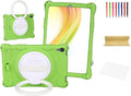 Dteck for iPad mini A17 Pro/iPad mini 6th Generation Back Cover 8.3" 2024/2021 Release, Durable Lightweight Silicone Case with Rotate Kickstand/Handle, Shoulder Strap/Screen Protector Included, Green