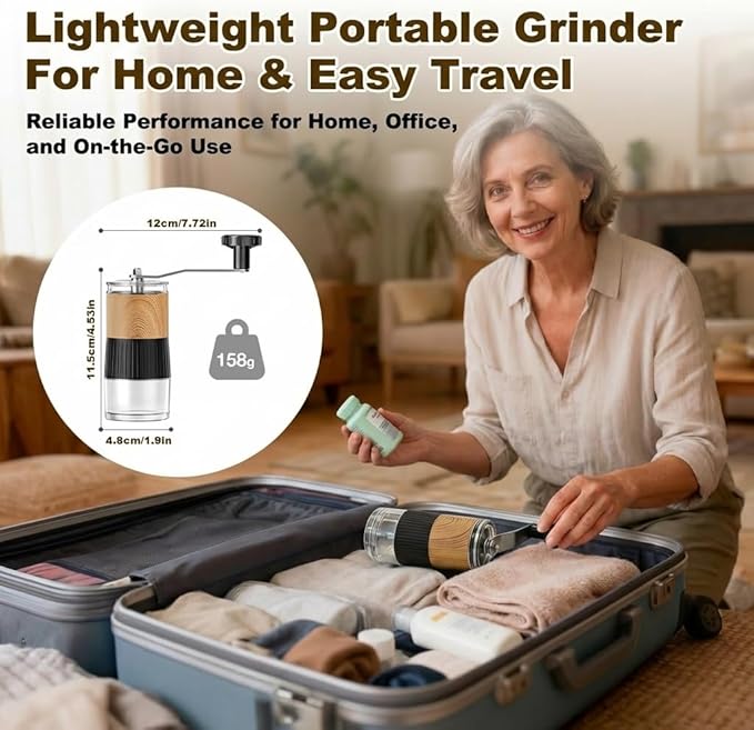 Small Portable Pill Crusher Grinder with Ergonomic Crank Handle for Seniors and Pets