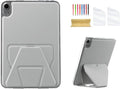Dteck for iPad mini (A17 Pro), Mini 6 (6th Generation) 8.3" Slim Case with Kickstand/2 Screen Protector Films/Stylus, Ultra Thin Lightweight Solid Color PU Leather Protective Back Cover Shell, Gray