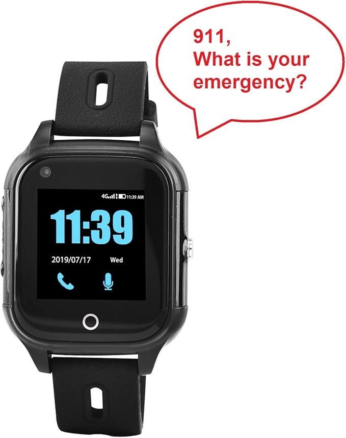 WisePath Medical Alert Watch Fall Detection Waterproof 2-Way Voice 911 Call No Monthly Fee SAW911-365