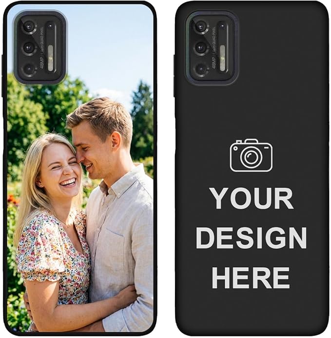 Custom Phone Case for Motorola Moto G Stylus 2021, Design Your Personalized Photo Logo Name Phone Cover, Slim Soft TPU Lightweight Silicone Black Case, Customized Gift for Birthday Christmas