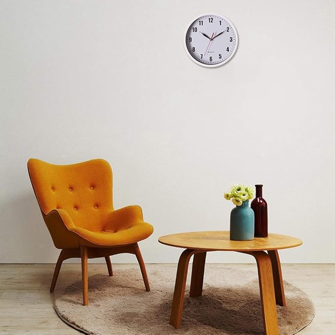 8" Silent Quartz Wall Clock Non-Ticking Digital Clock