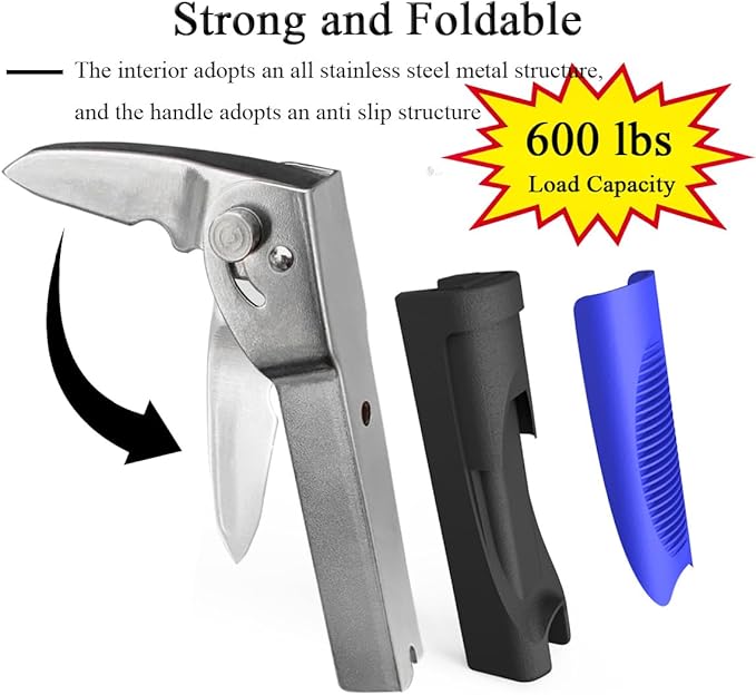 2 Pack Foldable Car Door Handle for Elderly with Adjustable Standing Aid Safety Handle, Blue, MB-2006-B