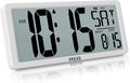 XREXS Large Digital Wall Clock, Electronic Alarm Clocks for Bedroom, Count Up & Down Timer, Battery Operated 14.17 Inch Large LCD Screen with Time/Date/Temperature Display