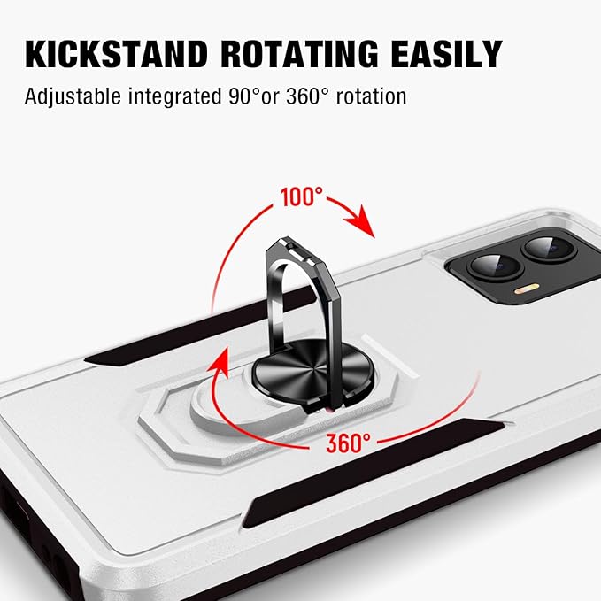 for Moto G 5G 2023 Case (XT 2313) [Not Fit Power/Stylus] [15 FT Military-Grade Drop Protection], Motorola G 5G 2023 Case with 2X Tempered Glass Screen Protector, Case for Moto G 5G 2023 (White)