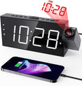 OnLyee Ceiling Projection Alarm Clock, 7" Large Display Digital Clock for Bedroom with USB Charger, 180° Rotatable Projector, Loud Alarm, Snooze, DST, 12/24H Dimmer – for Kids Adults Elders