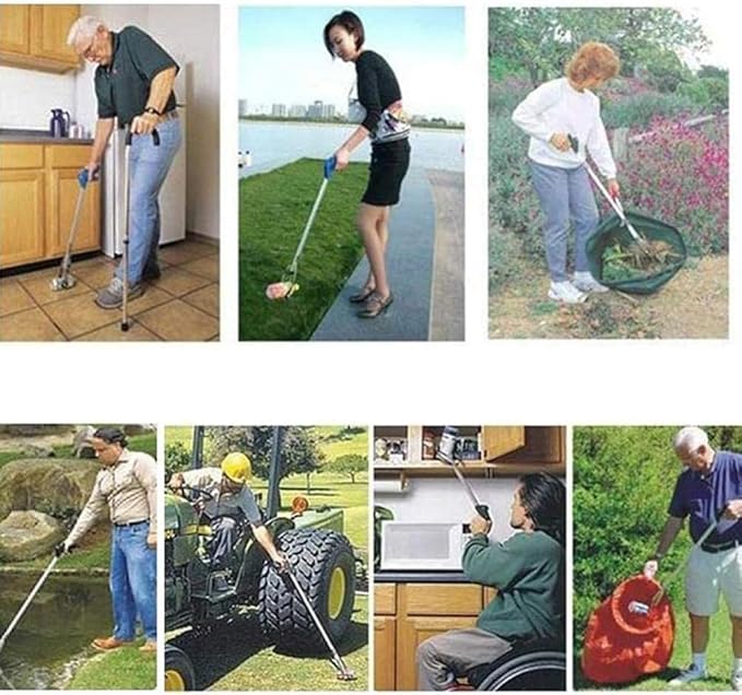 2 Pack Foldable Reacher Grabber Tool,Long Arm 32inch Suction Cup Trash Picker Tool,Claw Litter Garbage Picker Mobility Aid Pick Up Tool