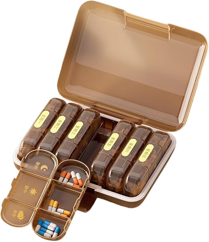 Travel Friendly Medicine Organizers Box 14 Removable Compartments for Business Trips Short Getaways MoistureProof Design Portable Box