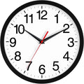 Rohioue 14 Inch Wall Clock Modern Battery Operated Silent Non Ticking Large Analog Clock for Living Room Office Home Bedroom Kitchen Bathroom(Black)