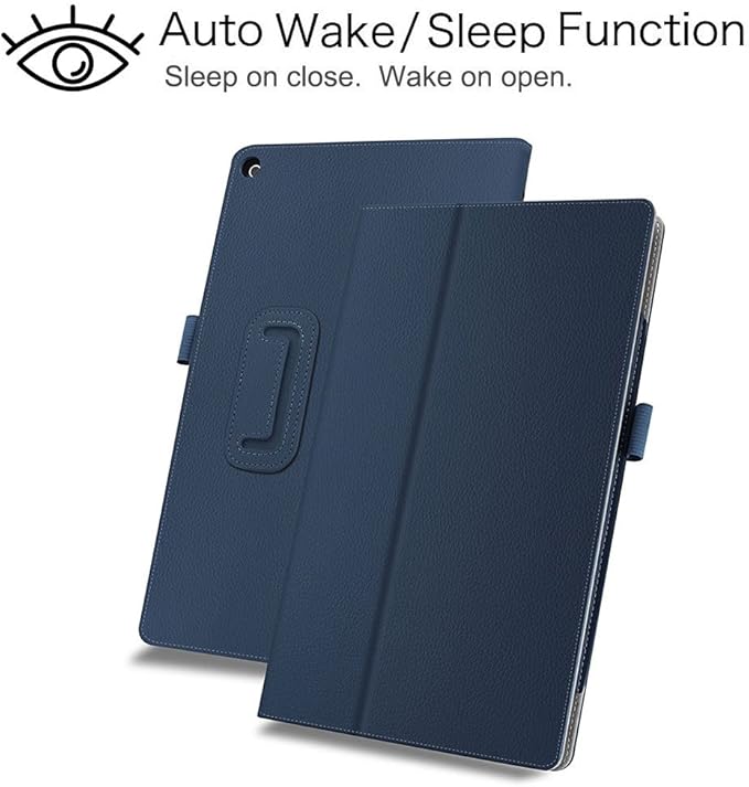 Case for Amazon Fire HD 10 Tablet 10.1" Inch Display (13th Generation, 2023 Released) - Slim Lightweight Folio Stand Cover PU Leather Case + 1 Screen Protector and 1 Stylus (Navy Blue)