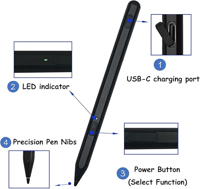 U1 Stylus Pen for Lenovo USI 2.0 Pen Compatible with Lenovo Chromebook Duet 3/5/9,U1 Pen for Chromebook Duet Model,4096 Pressure Sensitivity(Black)