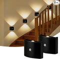 2 Pack Motion Sensor Wall Light, Rechargeable Wall Sconce with 3 Color Temperatures and Brightness Adjustable, Wireless Magnetic Mount for Bedroom, Stair, Hallway, Closet (2, Black)