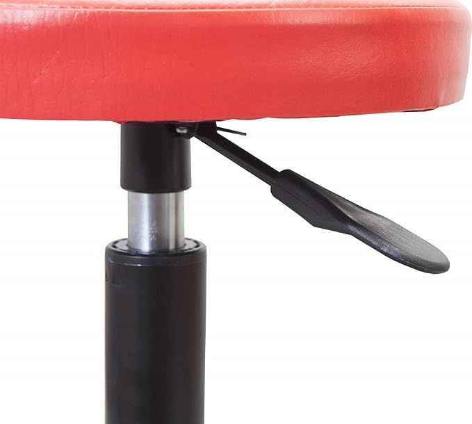 TCE Duty Rolling Pneumatic Creeper Garage/Shop Seat: Padded Adjustable Mechanic Stool with Tool Tray Storage, Red,ATRHL6201U