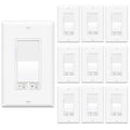 10 Pack Dimmer Switch for LED/CFL Lights up to 300W, Incandescent/Halogen to 600W, No Neutral Wire Required, Single Pole/3-Way, 7-Level & Smooth Dimming, ETL/FCC Certified, White
