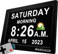 【Upgraded】27 Alarms Digital Talking Clock with Day and Date, Custom Reminders, 1280*800p HD Dsiplay, 10-Levels Dimmer, Auto DST, Sleep Trainer for Elderly Dementia, Voice-Talking with Remote