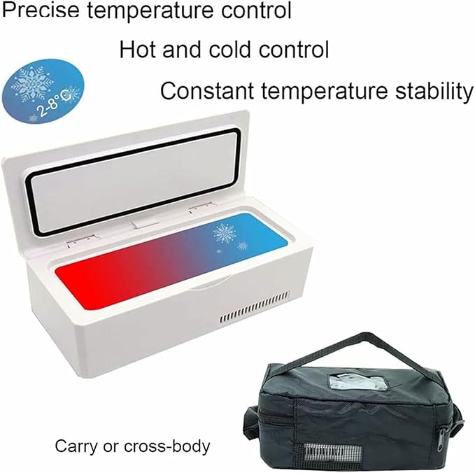 Insulin Fridge Box Fridge, Portable Travel Insulin Fridge Box Insulin Cooler Cooling Refrigerator Smart LCD Display Pill Case Insulin Cooler