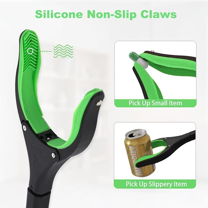 3 PCS 19/32/43'' Foldable Lightweight Pickup Stick, Heavy Duty Strong Grip Magnetic Tip Trash Picker, Rotating Claw Reacher Grabber Tools for Gravida Elderly Wheelchair Handicap Reaching Mobility Aids