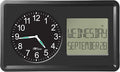 Atomic Combines Analog Time and Digital Display for Day and Date – 10” Display Alarm Clock - Battery Powered Soft Display - Black Frame