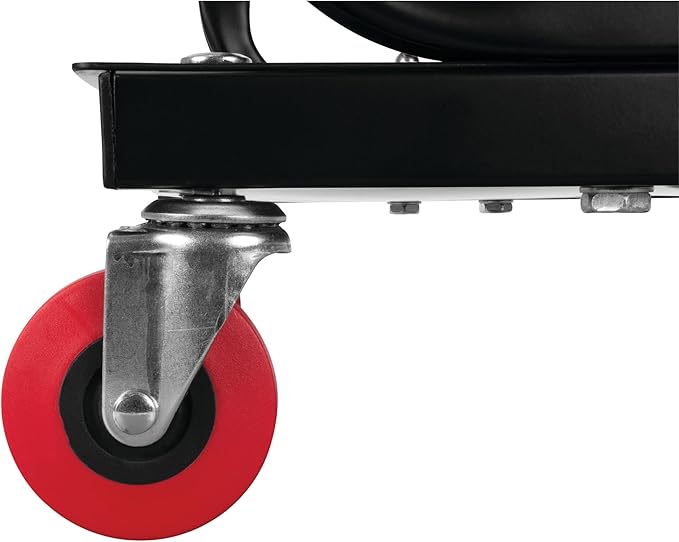 Performance Tool W85007 C-Frame Creeper Rolling Work Seat with Tool Tray for Mechanic Garages and Workshops, Black, 11.5 x 12.5-inch Tray