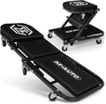 M-AUTO 40-Inch Folding Creeper Rolling Seat, All-in-One Adjustable Roller Garage Chair, Lay Down or Sit, 330LBS Capacity Under Car Roller Creeper with 6 Swivel Casters, Black