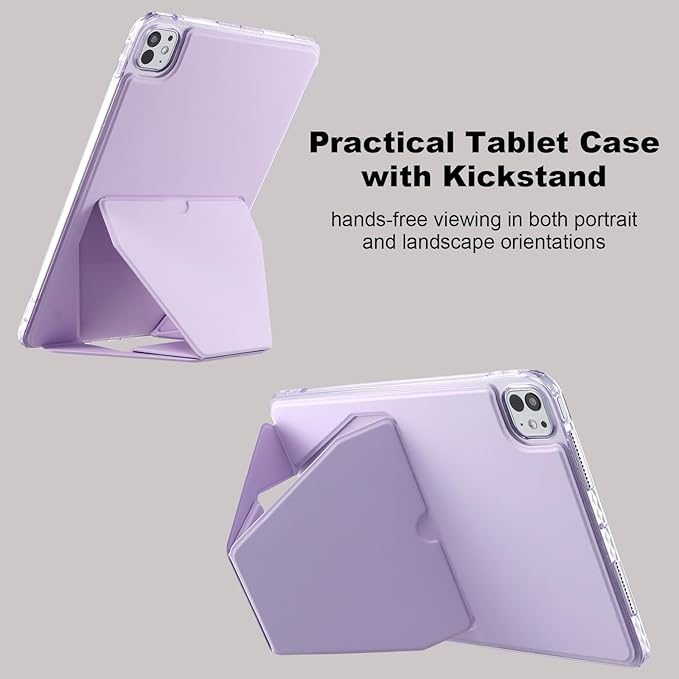 Dteck for Apple iPad Pro 11-inch (M4/M5) 2024/2025 Release Slim PU Leather Case with Stand Function, Easy to Charge Pencil, Lightweight Protective Stylish Cute Thin Tablet Back Cover Shell, Purple