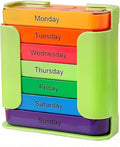 7-Day Medication Organizer - for Effortless Health Management: Stackable Weekly Pill Organizer with 7(Days)×4(Morning/Noon/Evening/Night) Compartments | Travel-Friendly Home Supply (Green)