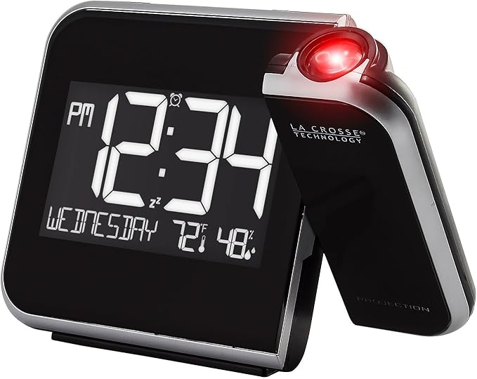 La Crosse Technology 616-1412 Projection Alarm Clock with Indoor Temperature