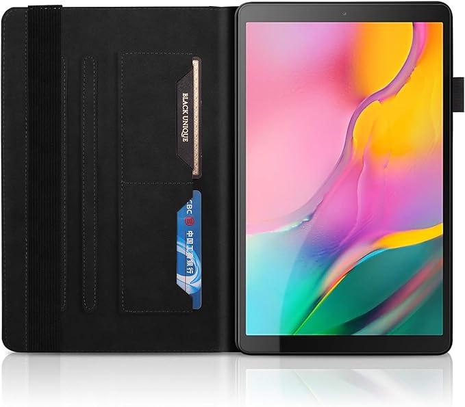 Case for Samsung Galaxy Tab S5e 10.5 2019 SM-T720/T725 Premium PU Leather Stand Flip Wallet Case Multiple Viewing Angles Lightweight Folio Cover with Card Pockets Stylus Loop Elastic Band - Black