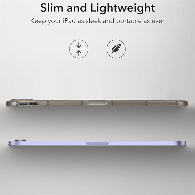 Dteck for iPad Pro 11 Inch M4/M5 (2024/2025 Release) Translucent Tablet Case, Stylish Shimmer Design, Ultra Slim Thin Lightweight, Soft TPU Scratch Resistant Shockproof Protective Cover Shell, Gray