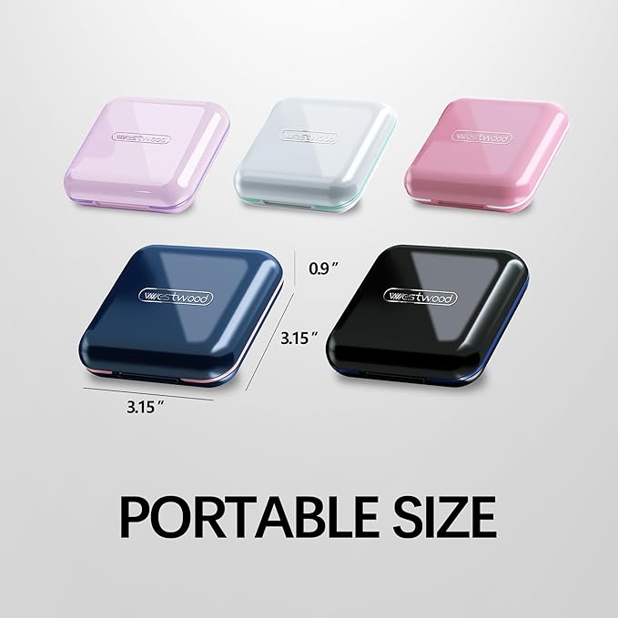 DUBSTAR Small Pill Box for Purse, Moisture Waterproof Travel Pill Case with 4 Compartments, Daily Pill Organizer for Vitamins & Medication (S-Pink)