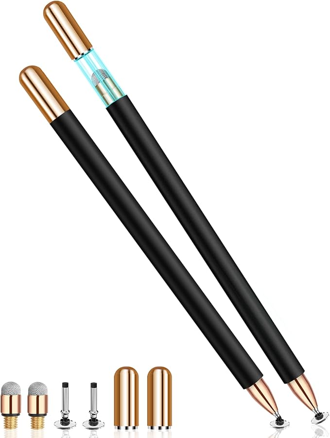Stylus(2Pcs), Stylus Pens for Touch Screens, Universal Stylus High Precision Sensitivity, Stylus Pen for Android, ipad, iPhone, Galaxy Microsoft, Chromebook Tablet, Compatible with All Touch Screens