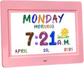 SSYA Digital Calendar, Kids Digital Clock, 20 Alarms Custom Reminders, Auto DST, Large Clear Display, Alarm Clocks for Bedrooms & Kids, Easy to Use for Kids. (Pike, 7 inch)