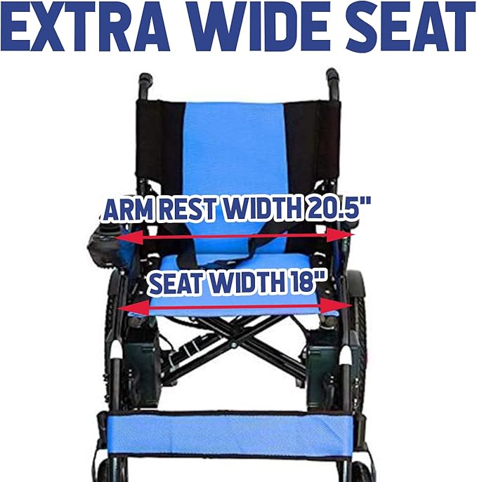 Artemis All Terrain Electric Wheelchair Heavy Duty, Foldable Electric Wheelchairs for Adults, Power Wheelchairs for Seniors (Blue)