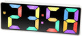 Infinity Instruments LTD. Digital Tabletop Alarm Clock, White with Colored Display, 6.25" x 2.25"