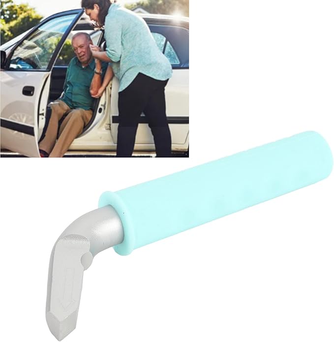 Car Door Handle Assist Bar 2Pcs Set | 500lbs Support & Ergonomic Grip | Portable Vehicle Handle for Seniors/Disabled | Secure - Grip Design (Green)