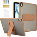 Dteck for iPad Pro 13-inch (M4/M5) 2024/2025 Release Clear Case with Foldable Kickstand, Screen Protector Film, Stylus, Slim Fit Lightweight Protective Thin Transparent Tablet Back Cover Shell, Brown