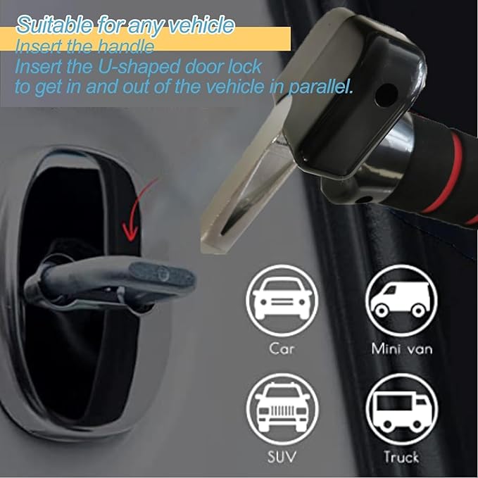 3 in 1 Vehicle Support Handles, Elderly Portable Automotive Door Assist Handle, Seatbelt Cutter and Window Breaker for Elderly and Handicapped (Red Handles *2)