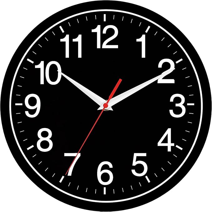Rohioue Wall Clock Modern 8 Inch Battery Operated Silent Non Ticking Small Analog Clock Decorative for Bedroom Kitchen Bathroom Office Home