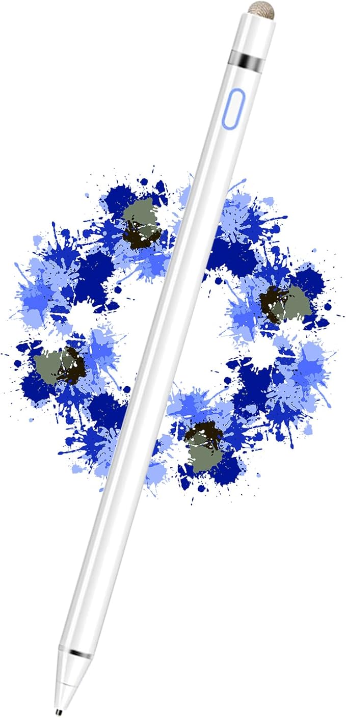 Stylus Pen for iPad, DOGAIN iPad Pencil for Touchscreen with Dual Touch Function, Active Digital Fine Point iPad Pen Compatible with iPad/iPhone/Samsung//iOS/Android/Nintendo switch 2 and More - White