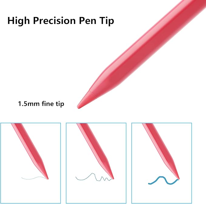 Stylus Pen for iPad A16 11th 10th 9th 8th 7th 6th Generation, iPad Pro 12.9 11 13 inch M4, iPad Air M3 M2 5th 4th 3rd Gen, iPad mini A17 Pro 7 6 5, Apple Pencil Pro 1st 2nd Gen Alternative Rose Pink