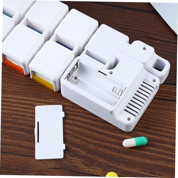 Weekly Pill Organizer Alarm Portable Medicine Case Compartments for Easy Dispensing Food-Grade Material Compact Design for Travel and Daily Use