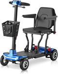 Mobility Scooter for Adults, Seniors - 37.5 lbs Ultra Lightweight Folding Mobility Scooters for Seniors Airport Approved, All Terrain 4 Wheel Motorized Scooter for Travel, 275 lbs Capacity, Blue