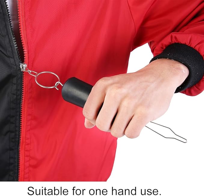 01 Button Hook Helper, Dressing Aid for Arthritis, Joint Pain, Carpal Tunnel, One Hand Use, Black, Plastic, Daily Living Clothing Buttoning Aids