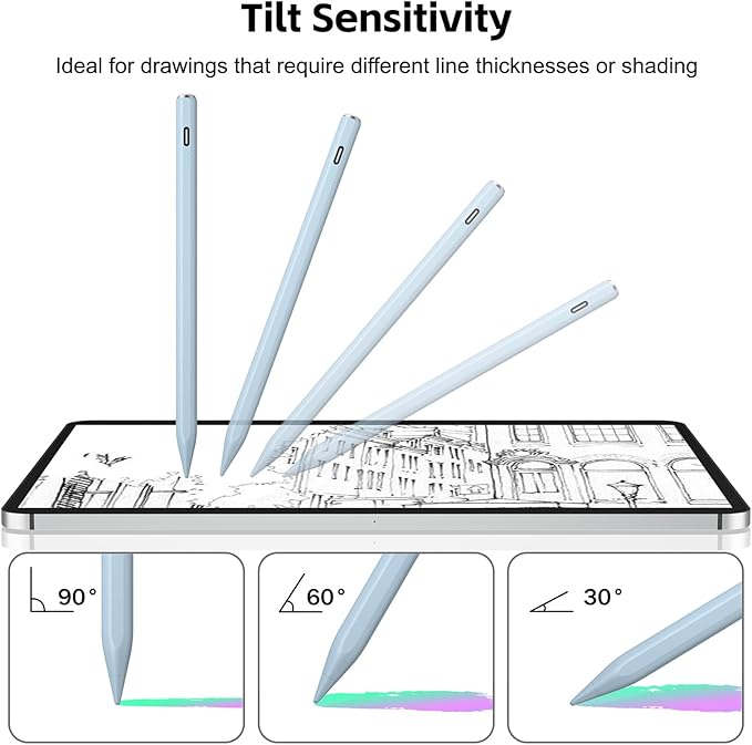 Stylus Pen for iPad 2026-2018 with 13mins Fast Charge,Tilt Sensitivity Palm Rejection Pencil for 11th (A16)/10/9/8/7/6 Gen, iPad Pro 11"/12.9"/M4/M5, iPad Air 3/4/5/M2/M3/M4