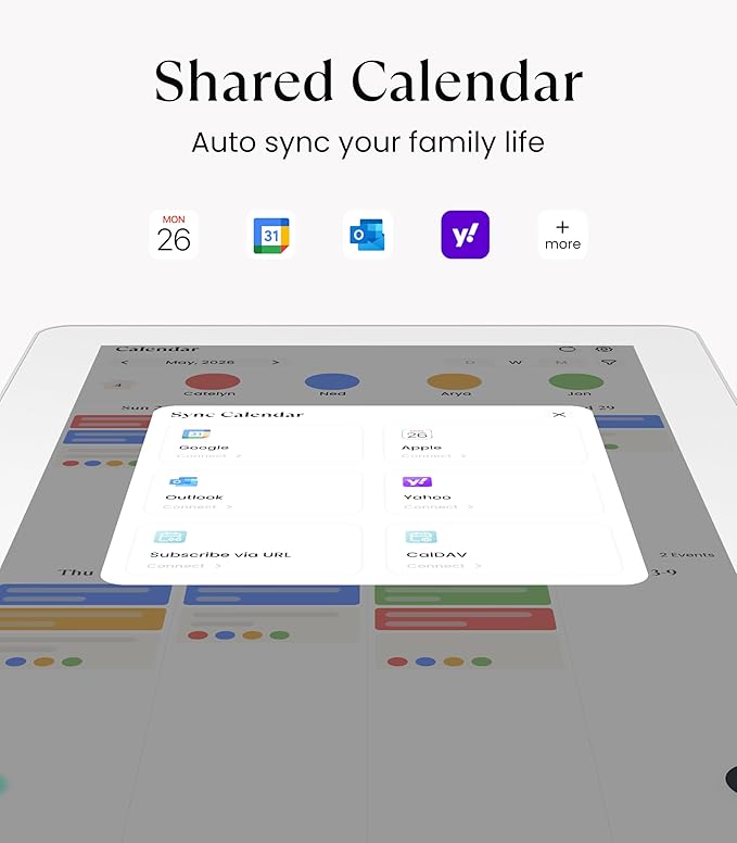 Cozyla Calendar Plus 2: 15.6" Smart Digital Calendar & No Subscription Family Dashboard, Electronic Touch Screen Wall Planner for Family System-Chore Chart, Meal Planner, Support App Store with Stand
