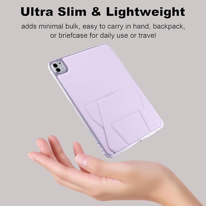 Dteck for Apple iPad Pro 11-inch (M4/M5) 2024/2025 Release Slim PU Leather Case with Stand Function, Easy to Charge Pencil, Lightweight Protective Stylish Cute Thin Tablet Back Cover Shell, Purple