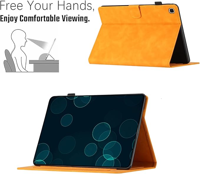Dteck for Galaxy Tab S6 Lite (10.4") Tablet Case 2024/2022/2020 (SM-P620/P610), PU Leather Slim Folio Case with Auto Sleep Wake/Adjustable Stand, Lightweight Cute Butterfly Cover with Stylus (Yellow)
